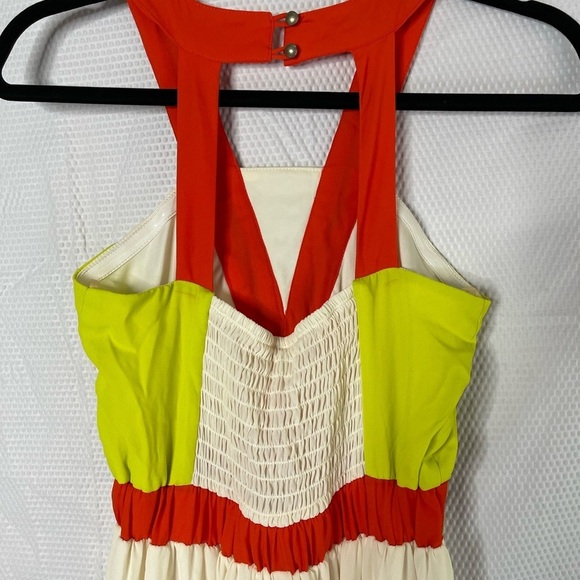 Gianni Bini GB Chevron/Aztec Design Smock Back Maxi Dress no stretch Women XS - Picture 4 of 6